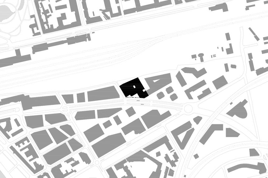 Public car park, office building & collective housing