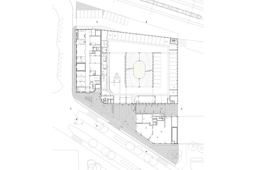 Public car park, office building & collective housing