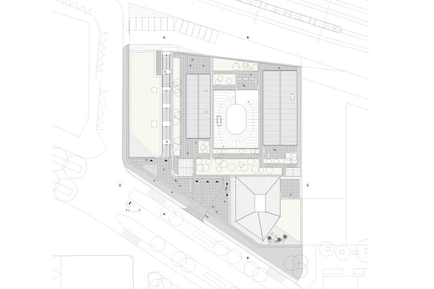 Public car park, office building & collective housing