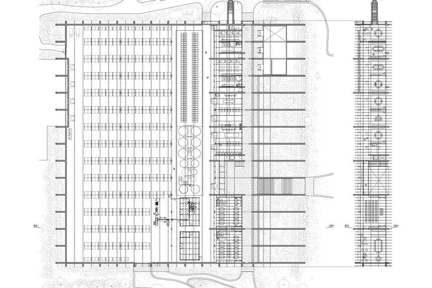 Bottling warehouse and offices for Clase Azul