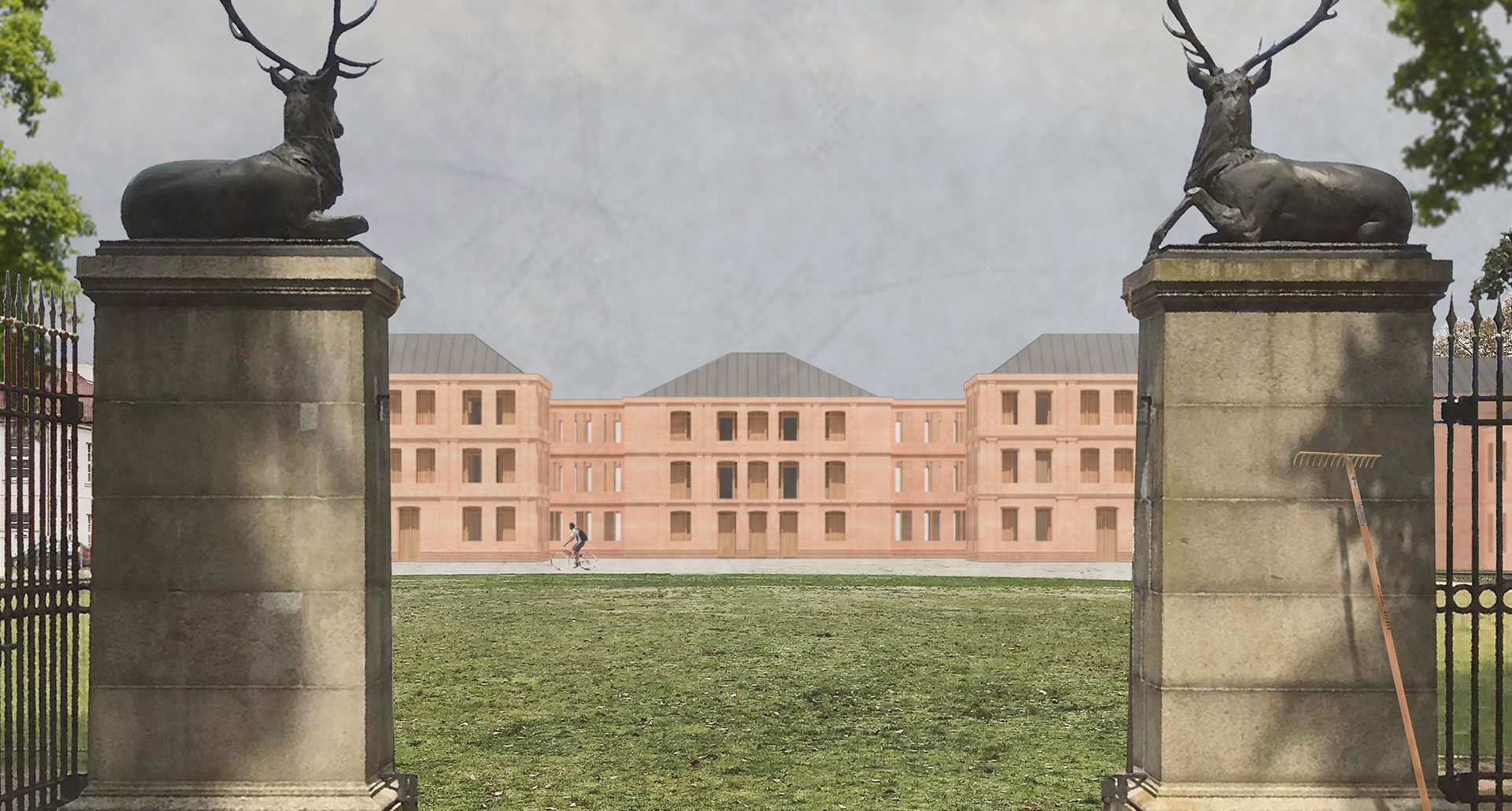 Gebäudevisualisierung: Tor der Einfahrt zum Schloss Neustrelitz