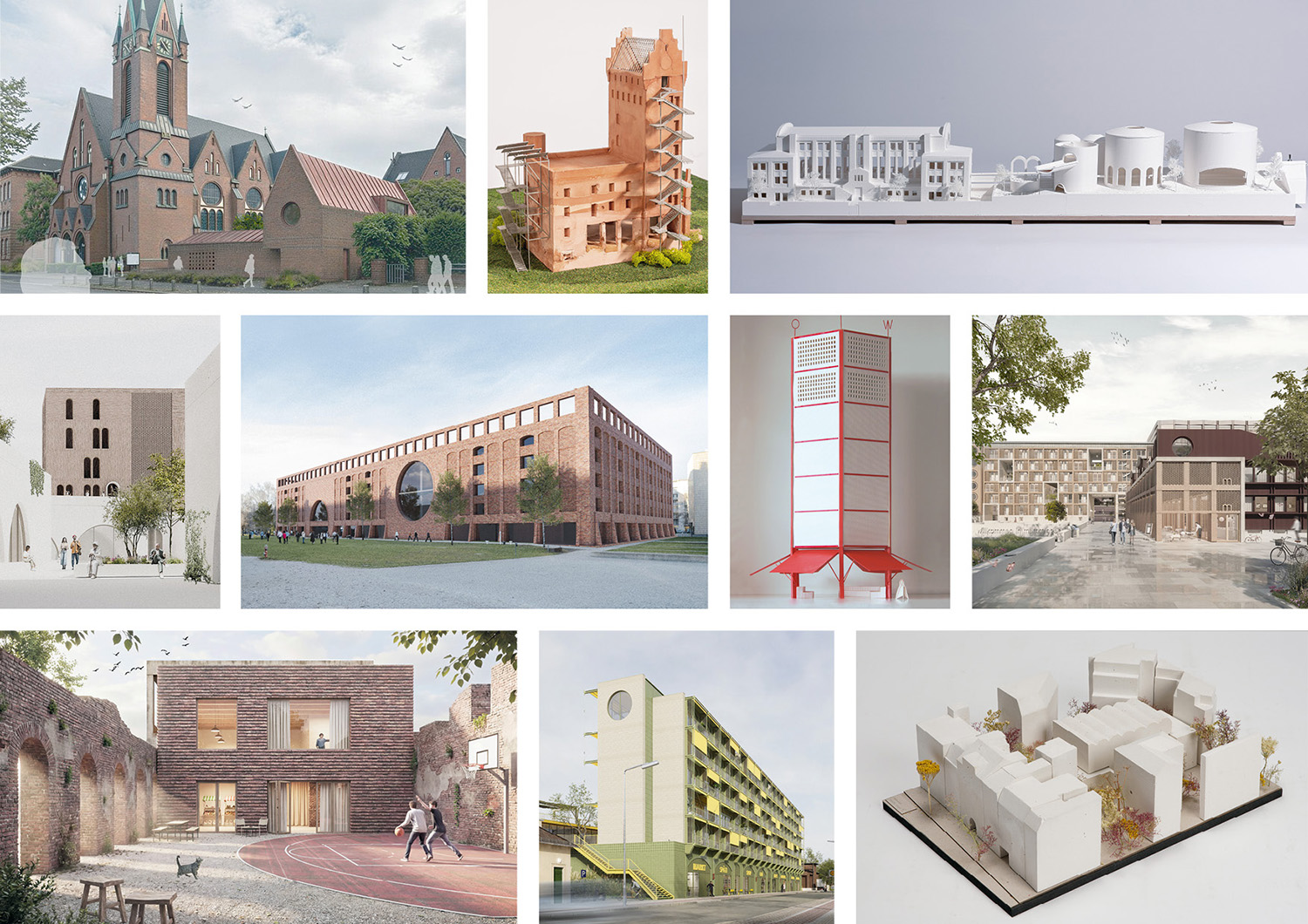 Collage aus zehn Projekten der Shortlist